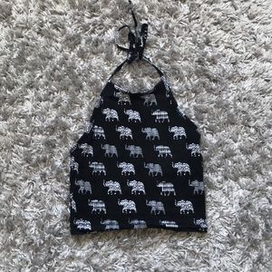 Reversible halter crop top